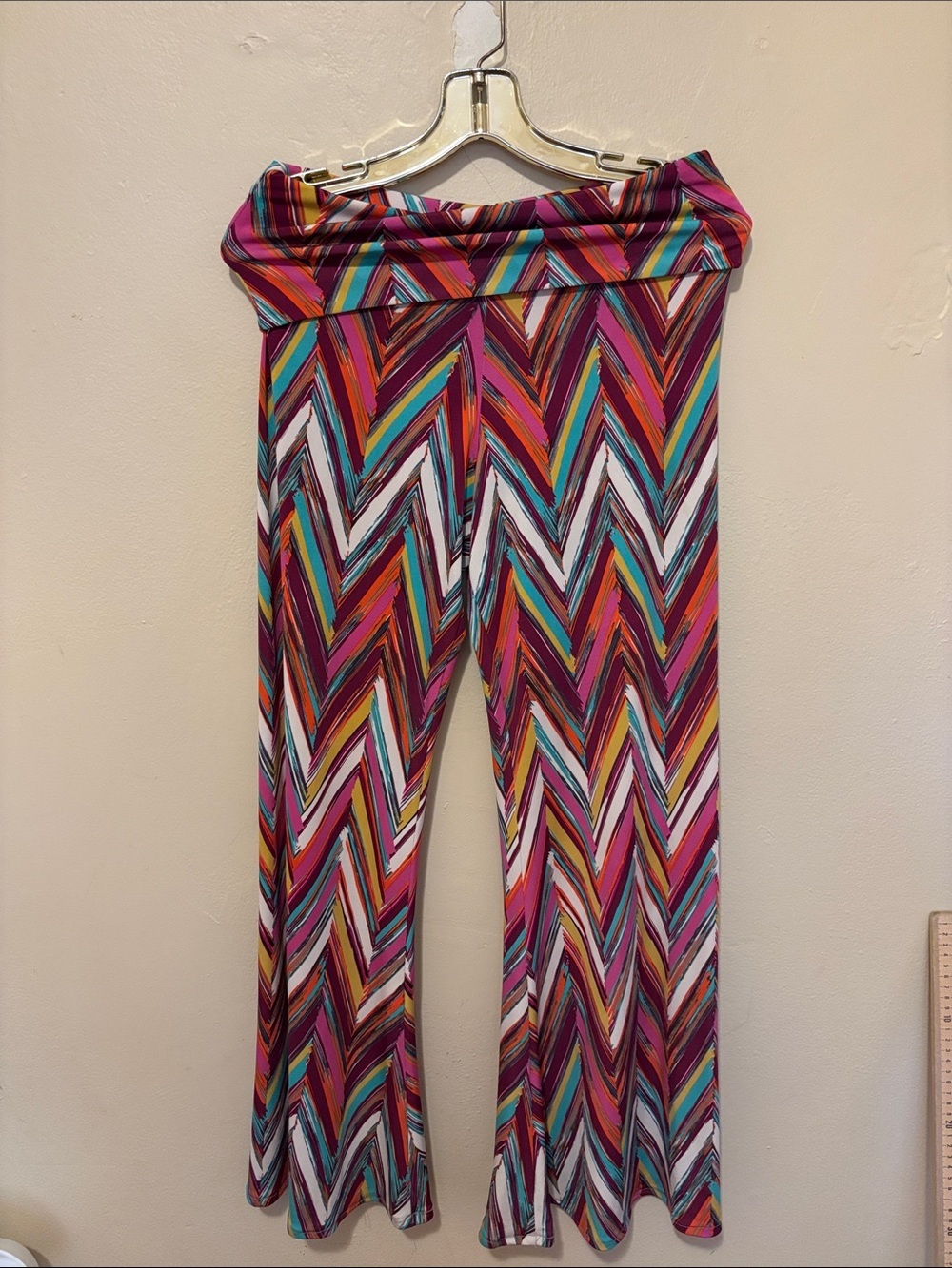 Veronica M Multicolor Chevron Wide Leg Palazzo Pants